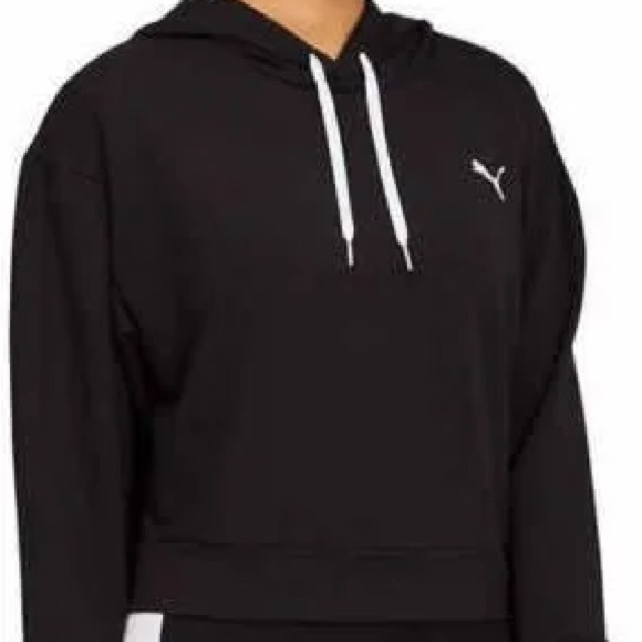 Puma Sweaters - Puma Black & White Cropped Hoodie – Women’s Large